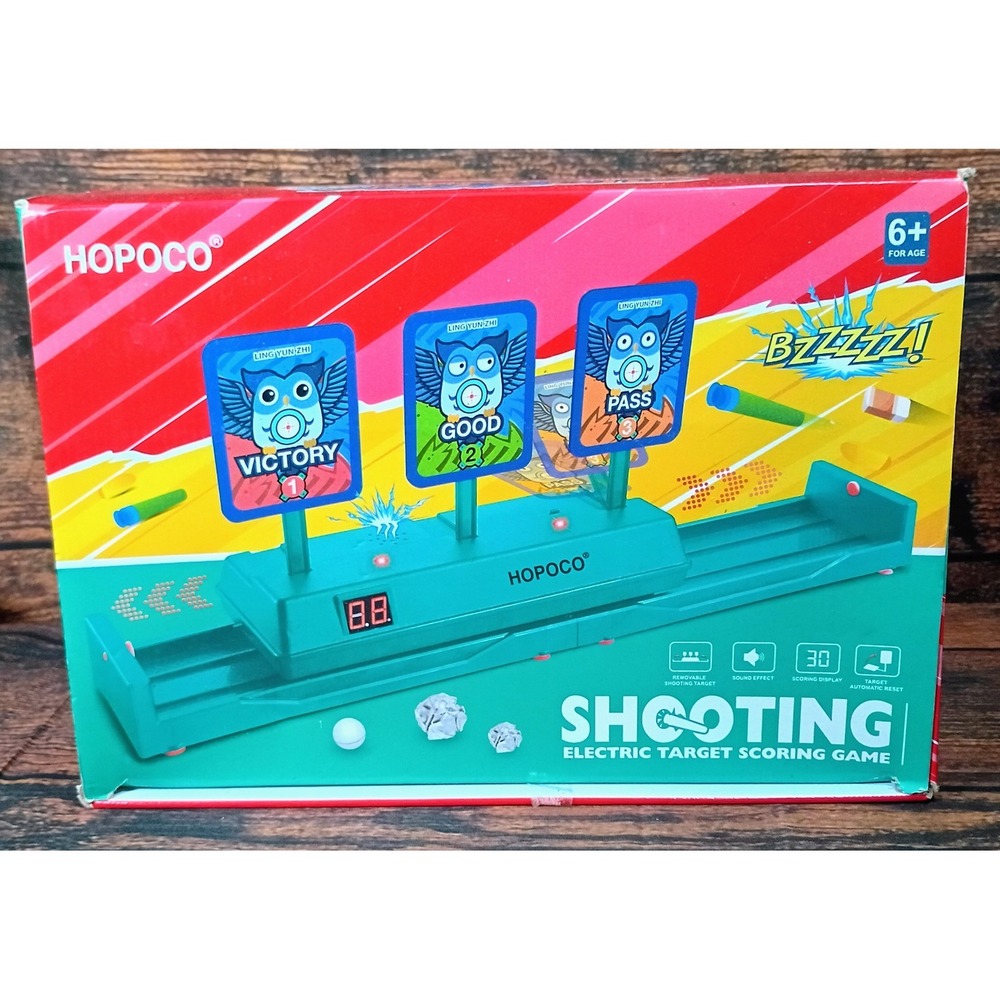 HOPOCO Electric Target Scoring Game Auto Reset Digital Scoreboard Teal LZ037